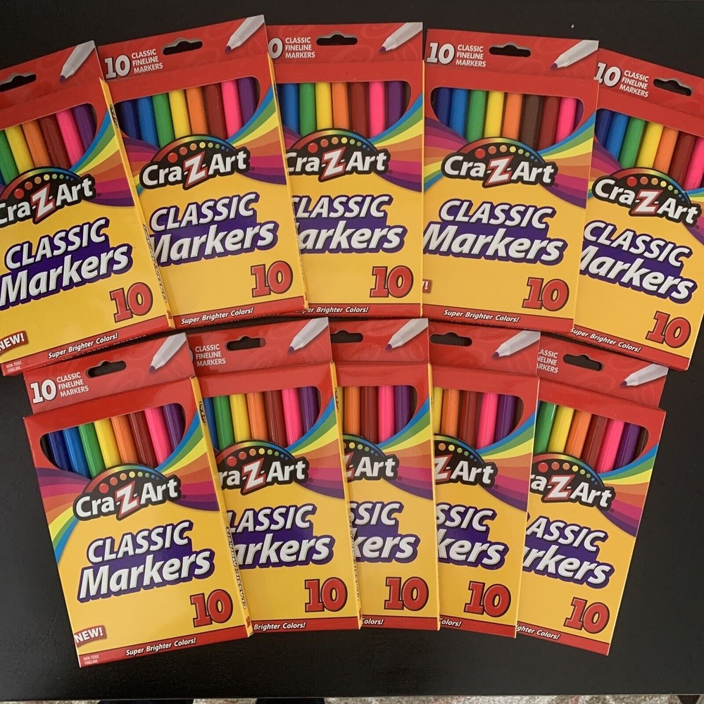 Cra-Z-Art 100 Super Washable Fineline Markers Classic Colors (10x 10ct) …